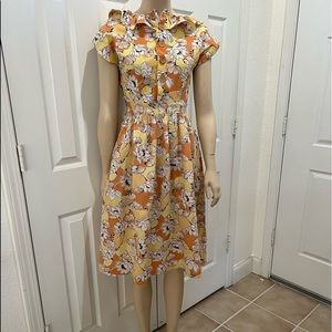 Vintage cotton dress brilliant colors size 2.